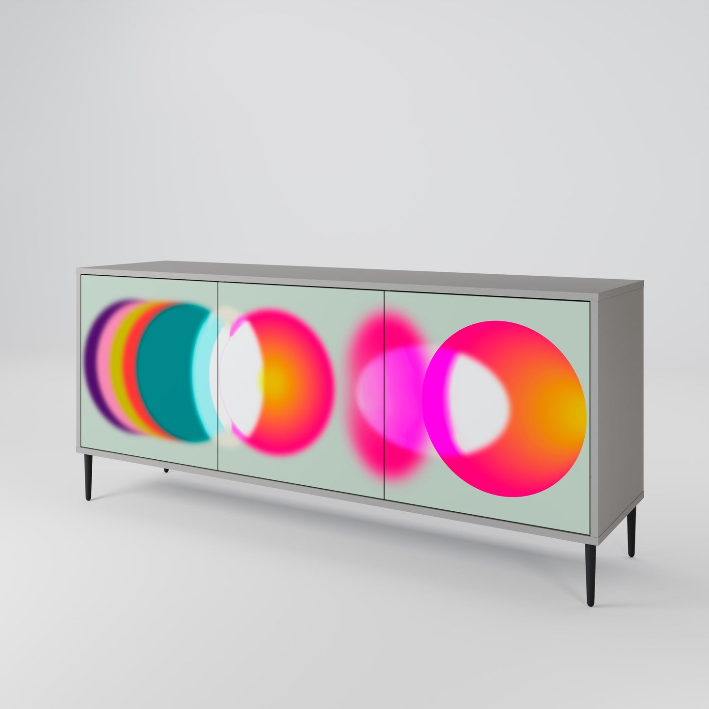 SYMPHONY OF COLORS 3-Door Sideboard in Grey Finish