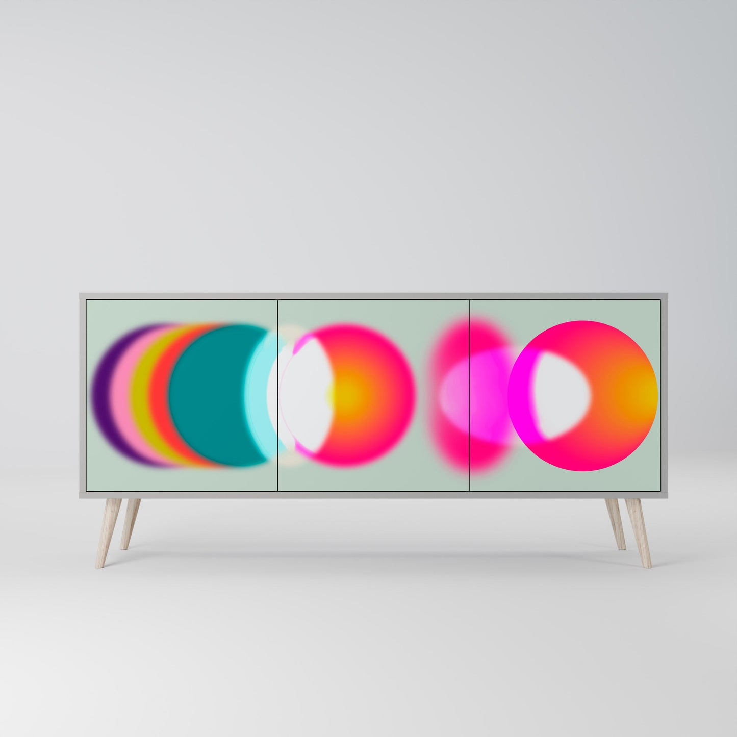 SYMPHONY OF COLORS 3-Door Sideboard in Grey Finish