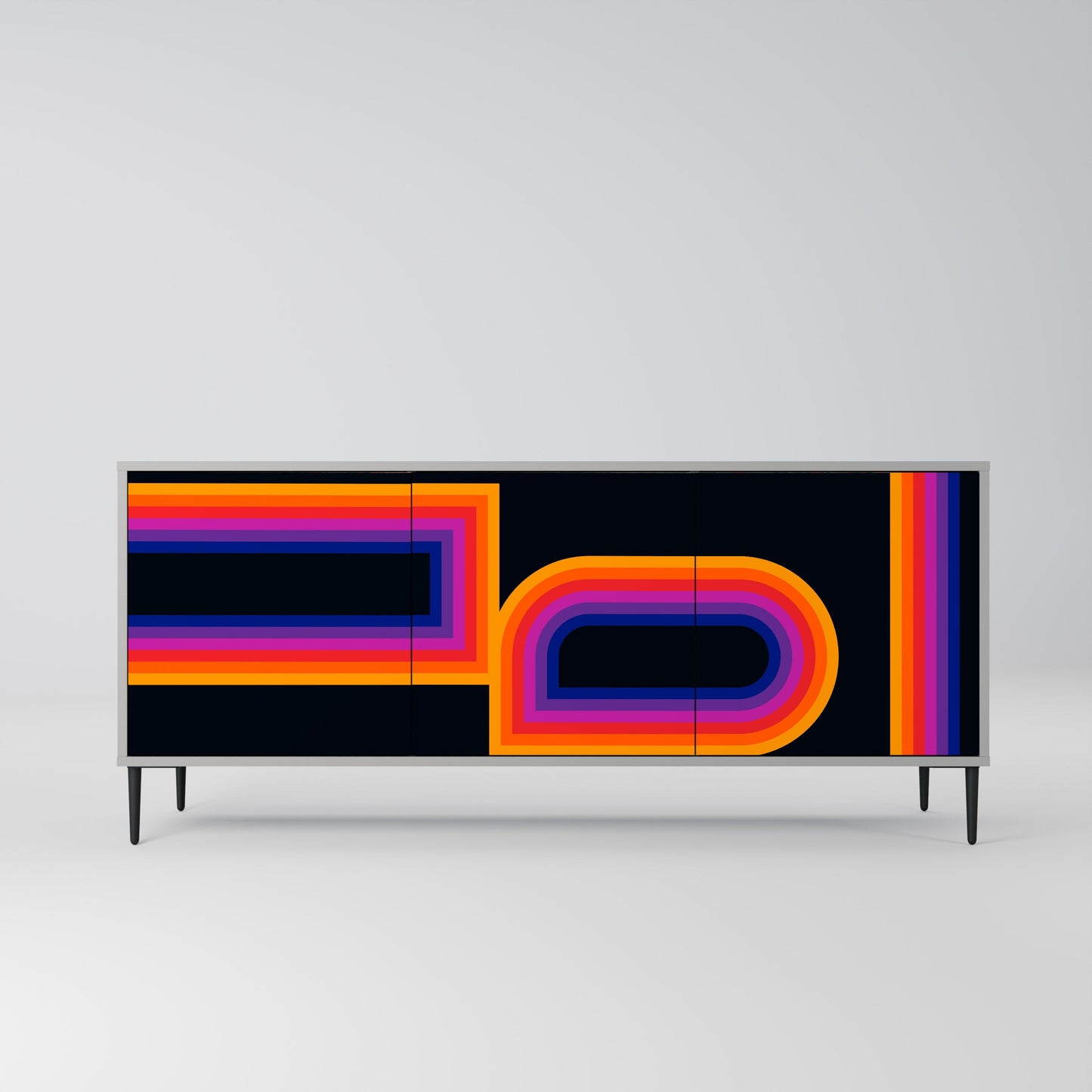 Credenza a 3 ante BLINDED BY THE LIGHTS in finitura grigia