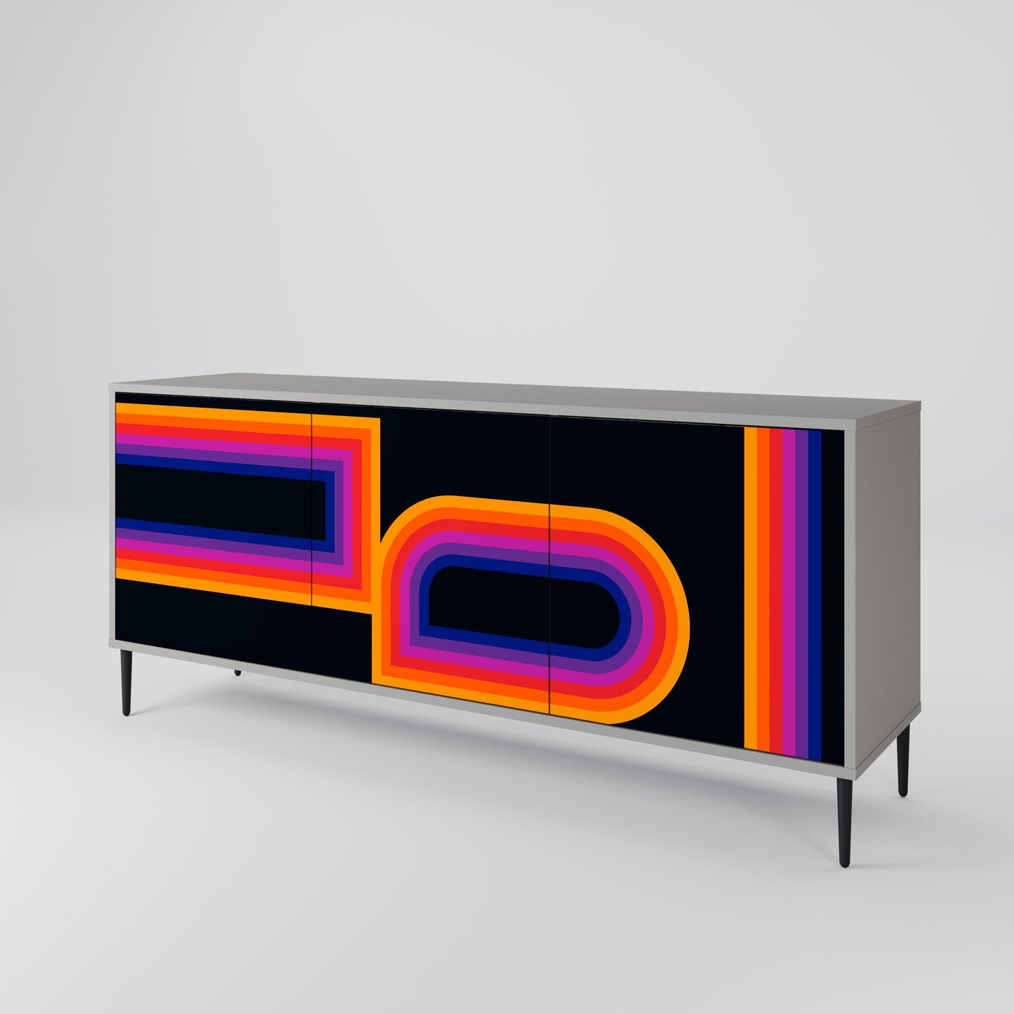 Credenza a 3 ante BLINDED BY THE LIGHTS in finitura grigia