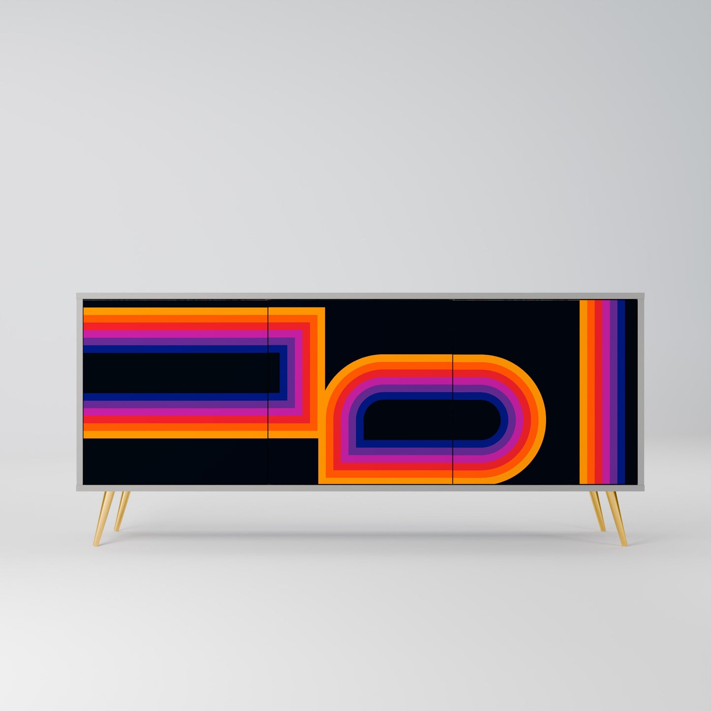 Credenza a 3 ante BLINDED BY THE LIGHTS in finitura grigia