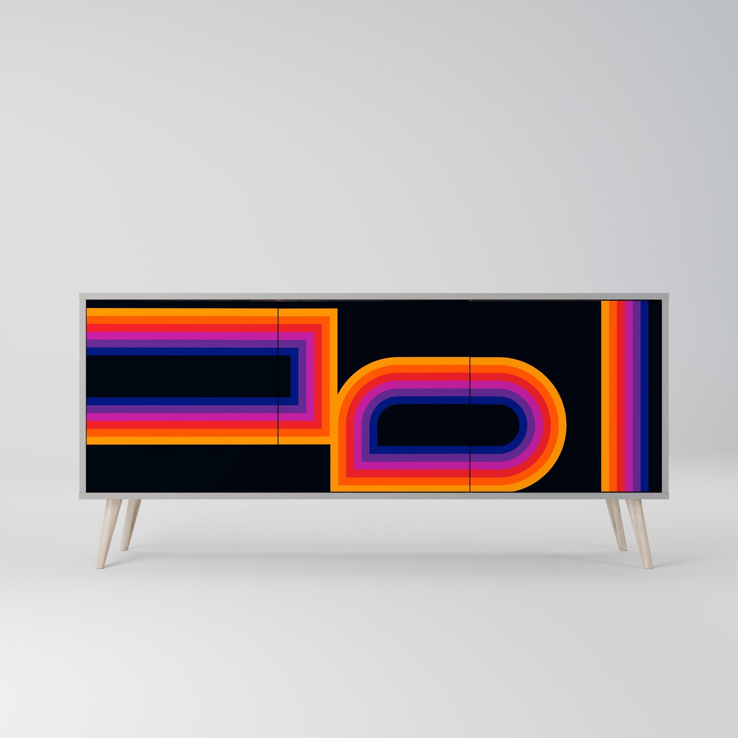 Credenza a 3 ante BLINDED BY THE LIGHTS in finitura grigia