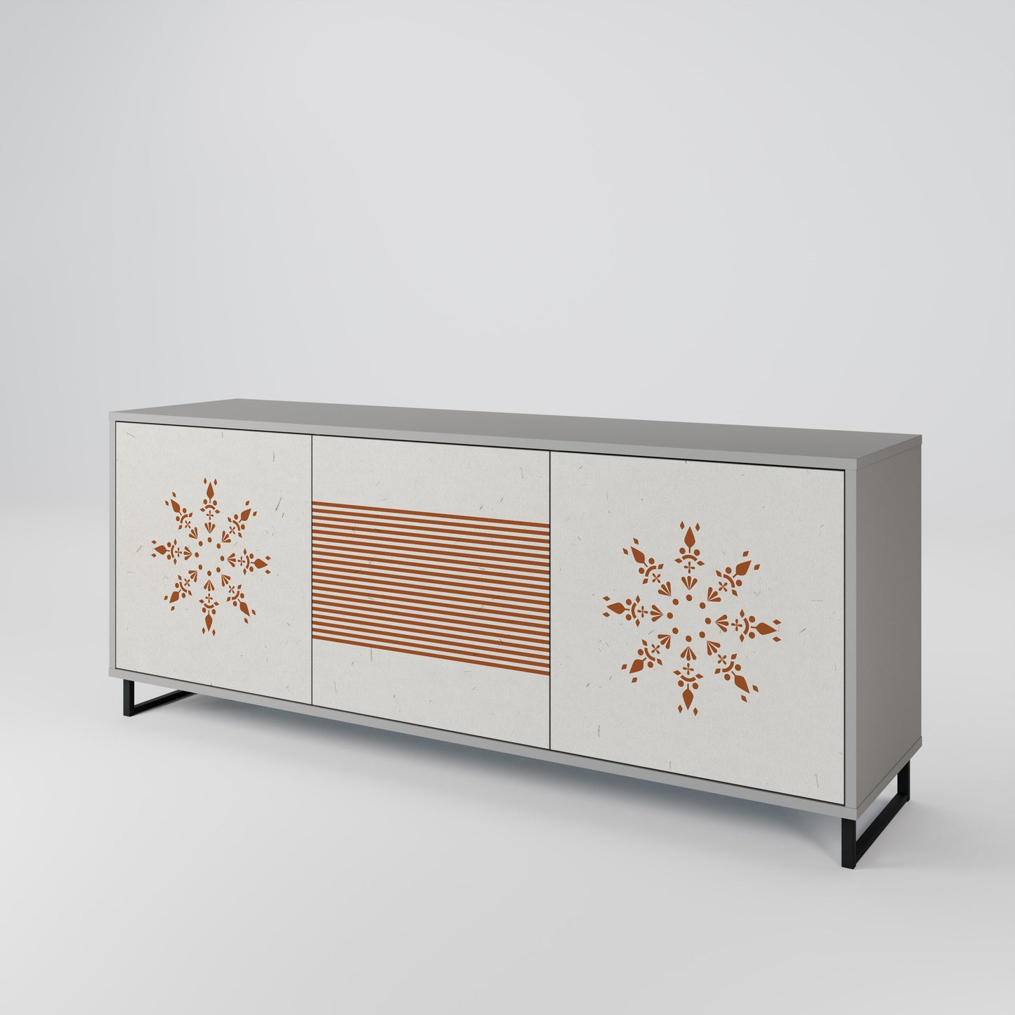 DAILY HARMONY 3-Door Sideboard in Grey Finish