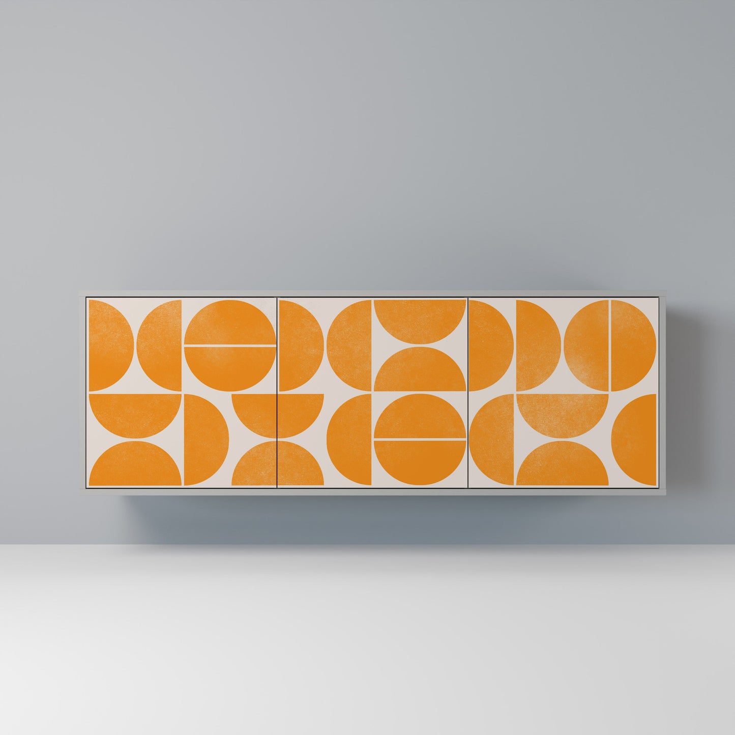 Credenza a 3 ante RECURRING DREAMS in finitura grigia
