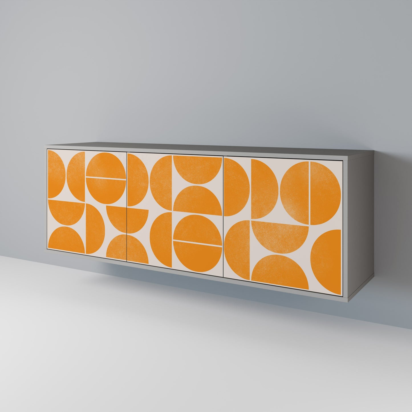 Credenza a 3 ante RECURRING DREAMS in finitura grigia