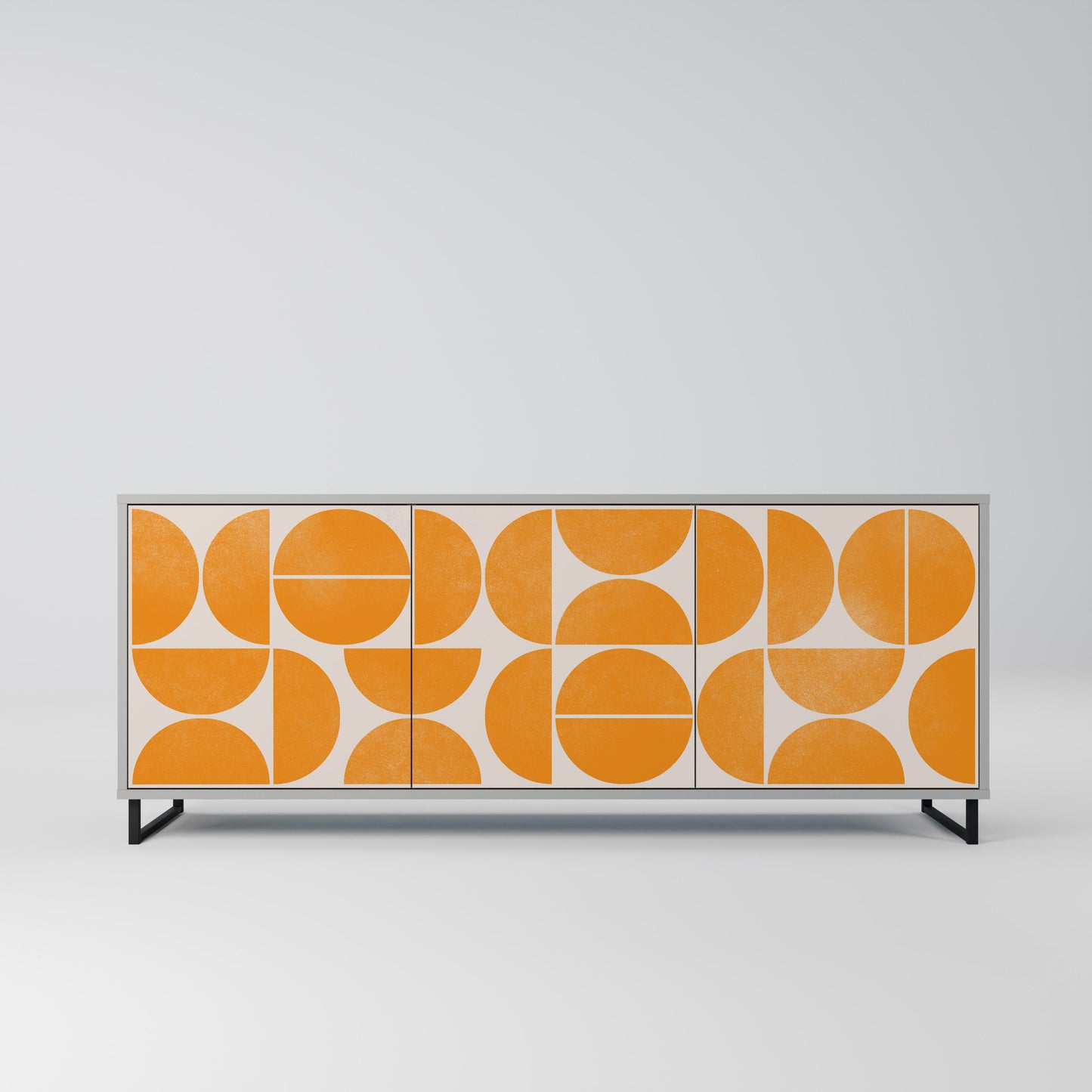 Credenza a 3 ante RECURRING DREAMS in finitura grigia