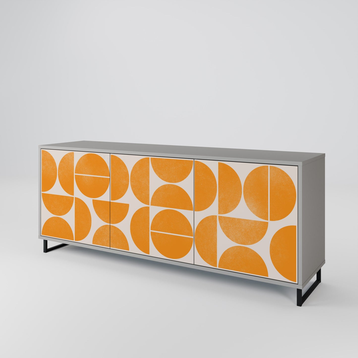 Credenza a 3 ante RECURRING DREAMS in finitura grigia