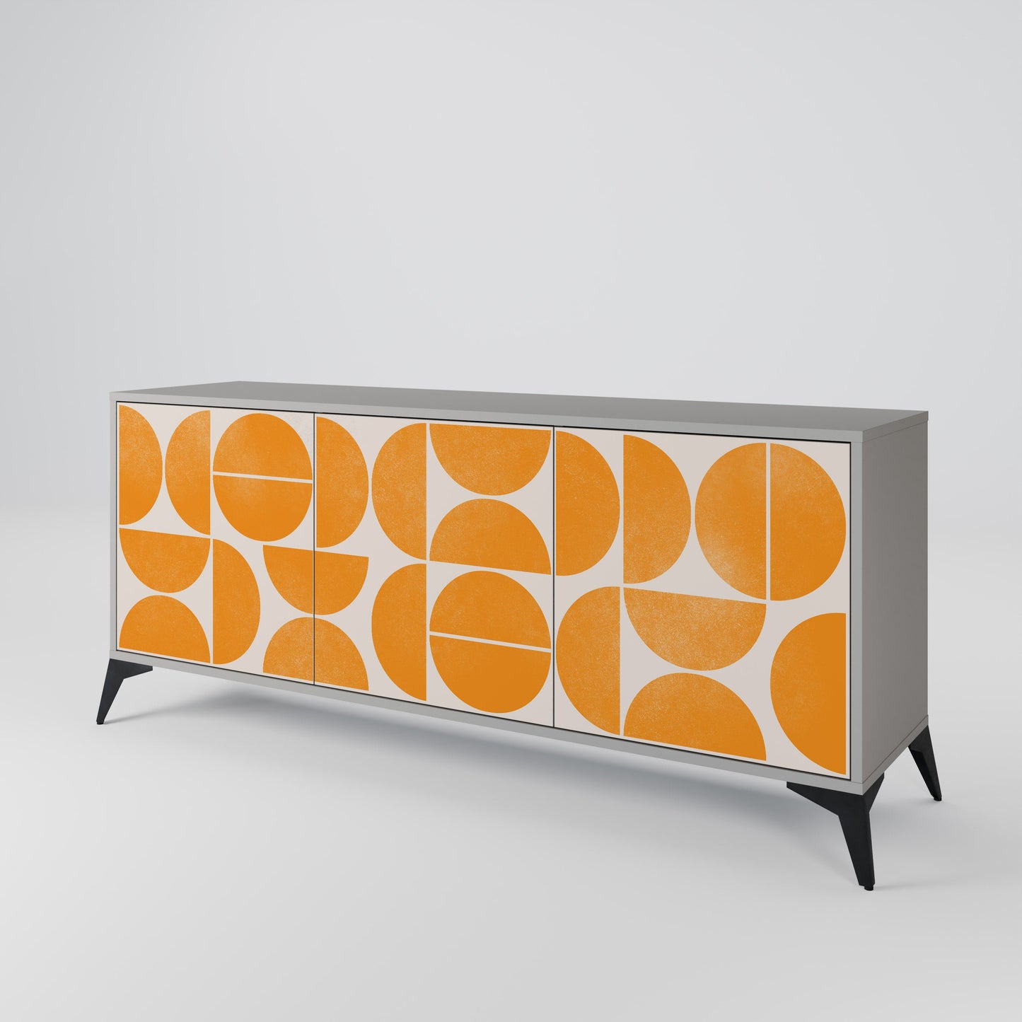 Credenza a 3 ante RECURRING DREAMS in finitura grigia