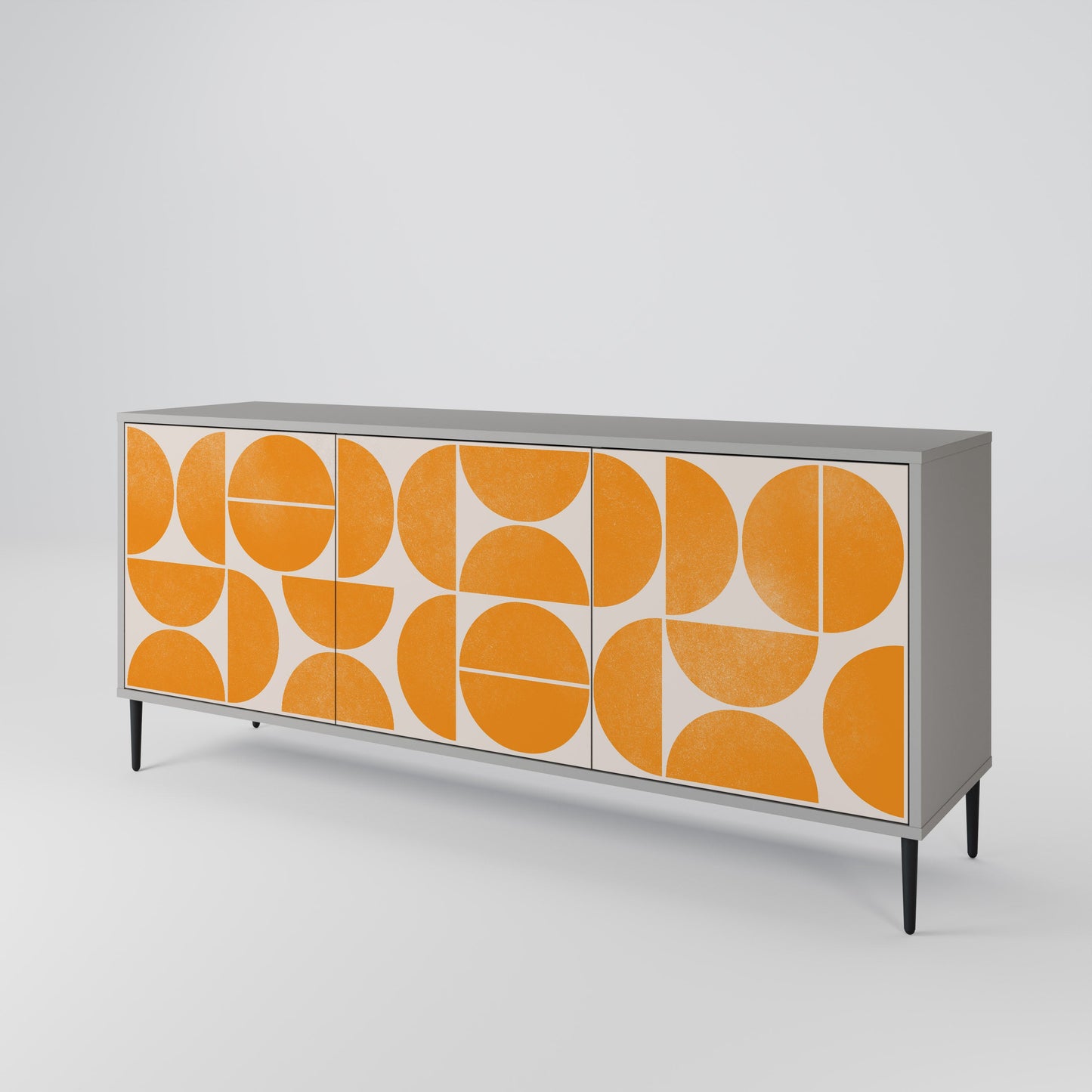 Credenza a 3 ante RECURRING DREAMS in finitura grigia