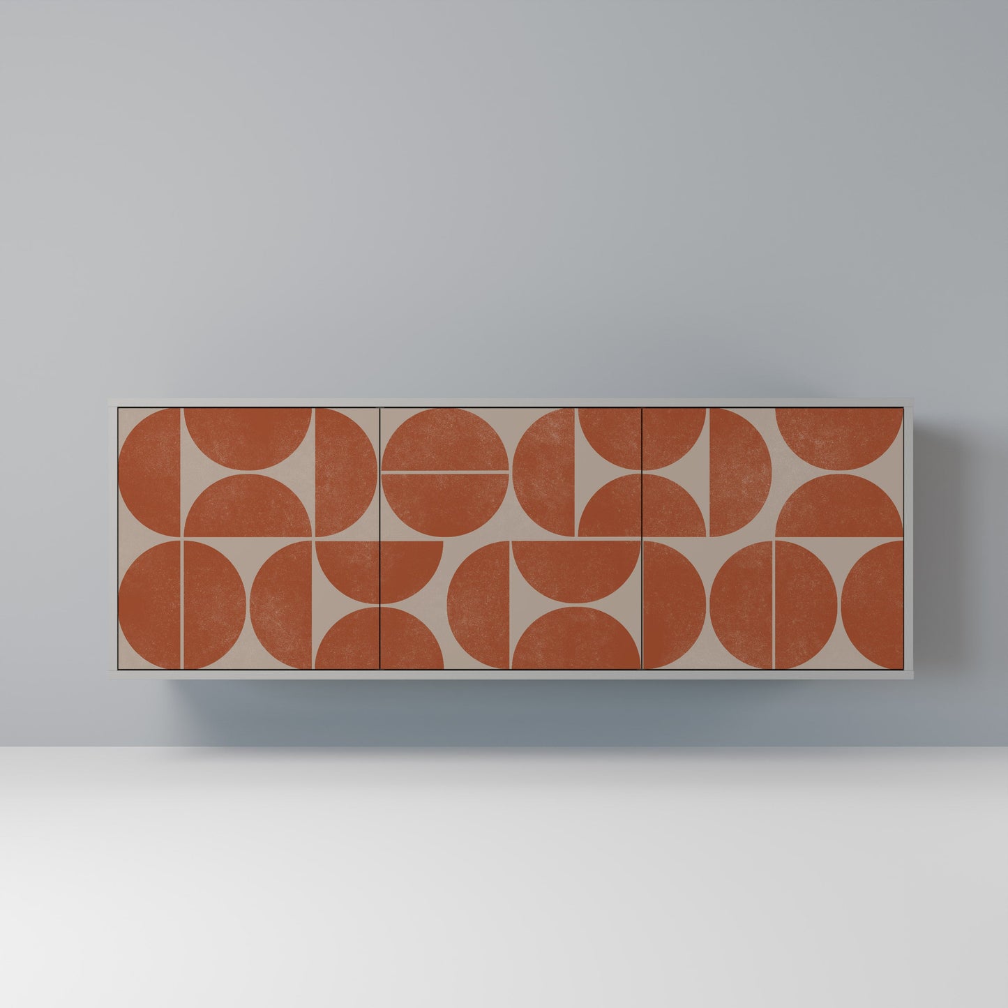 Credenza REPETITION COMPULSION a 3 ante in finitura grigia