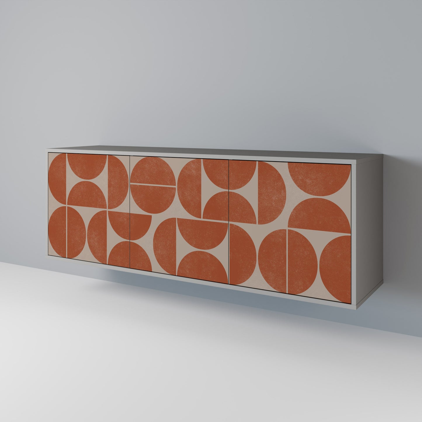Credenza REPETITION COMPULSION a 3 ante in finitura grigia
