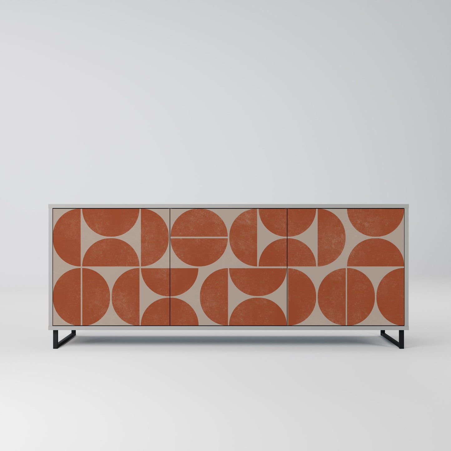 Credenza REPETITION COMPULSION a 3 ante in finitura grigia