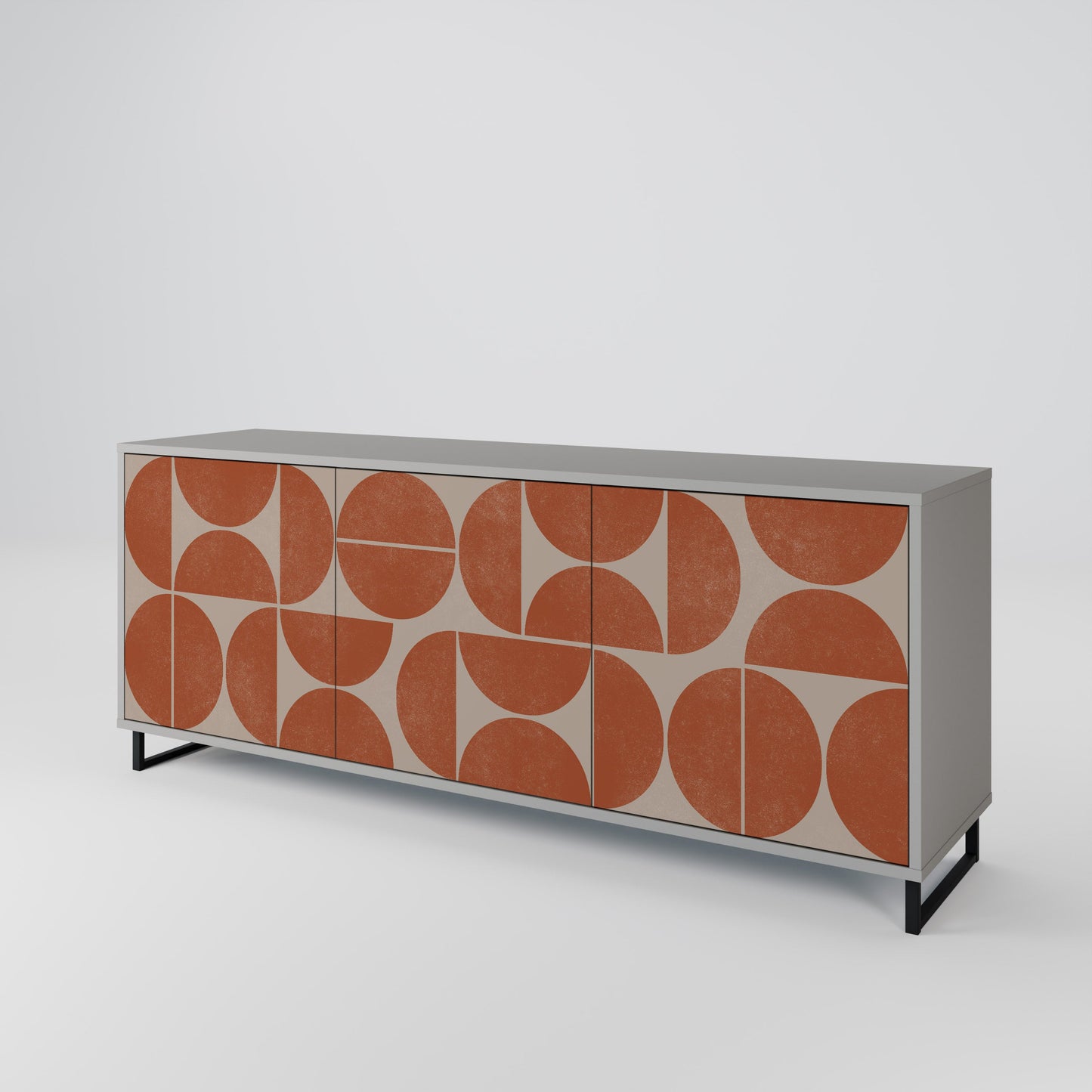 Credenza REPETITION COMPULSION a 3 ante in finitura grigia
