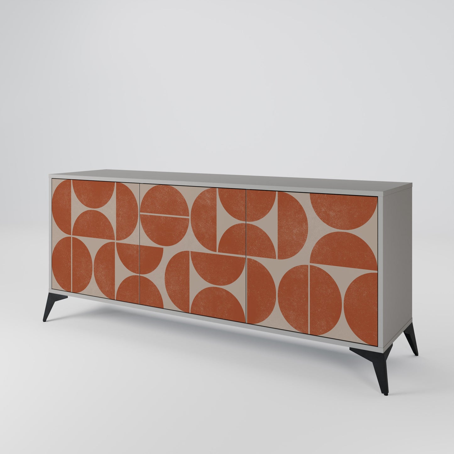 Credenza REPETITION COMPULSION a 3 ante in finitura grigia