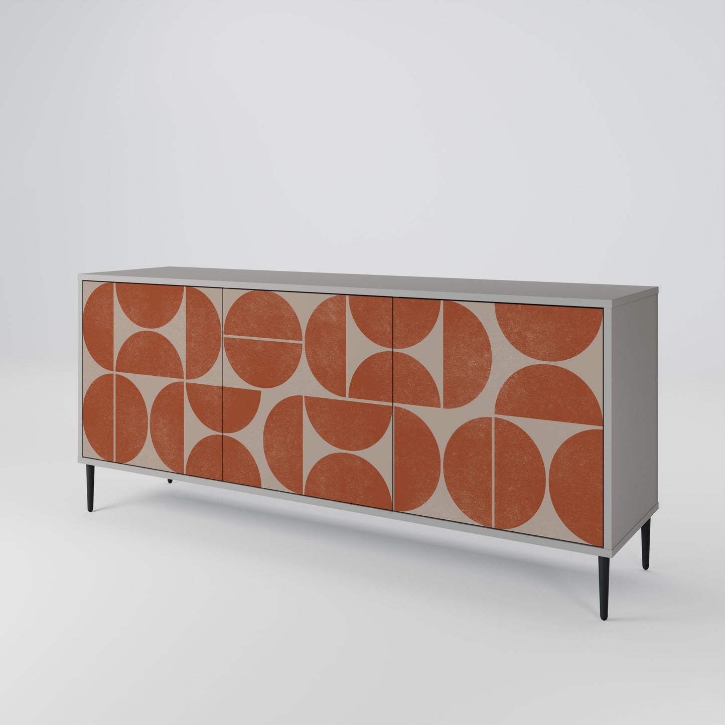 Credenza REPETITION COMPULSION a 3 ante in finitura grigia