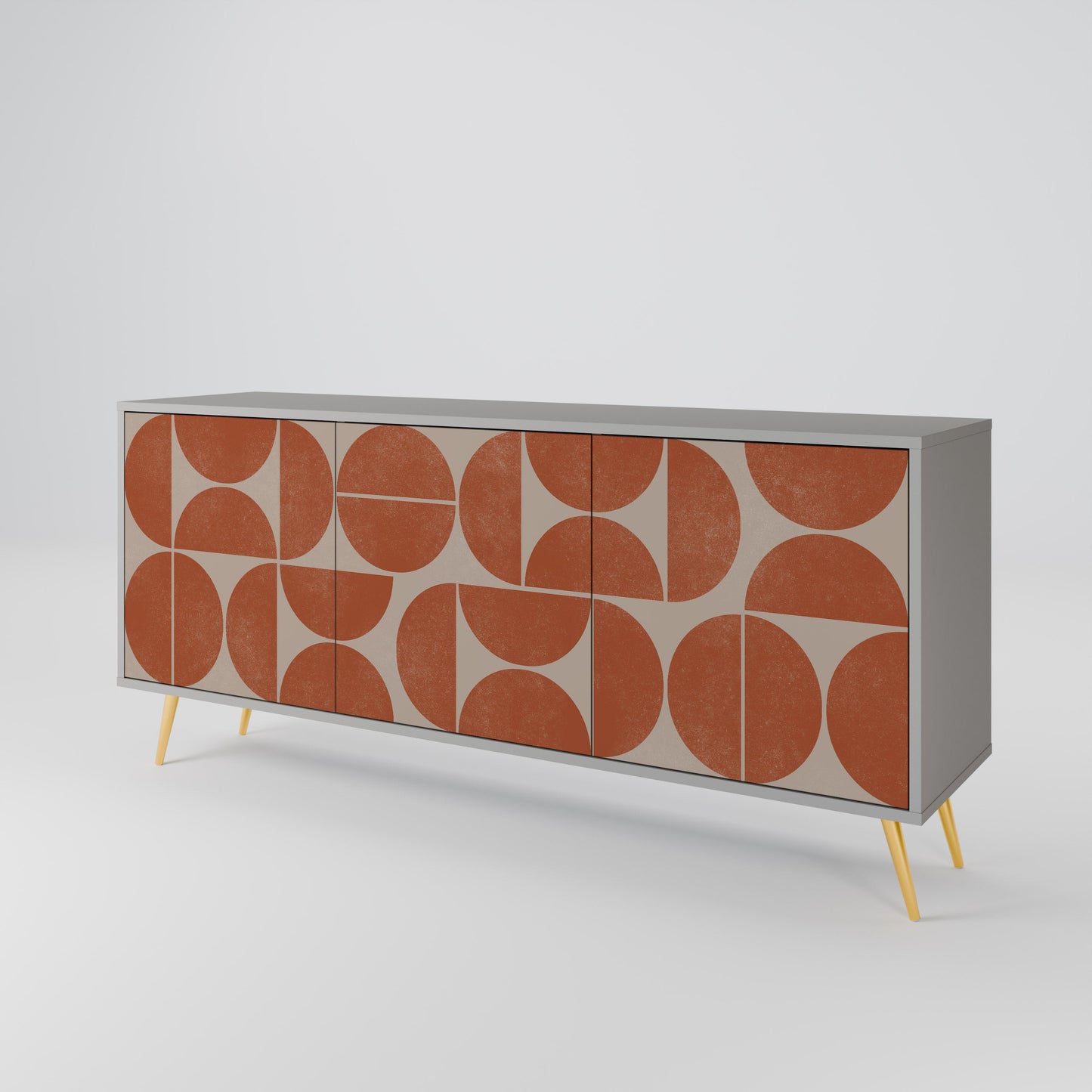 Credenza REPETITION COMPULSION a 3 ante in finitura grigia