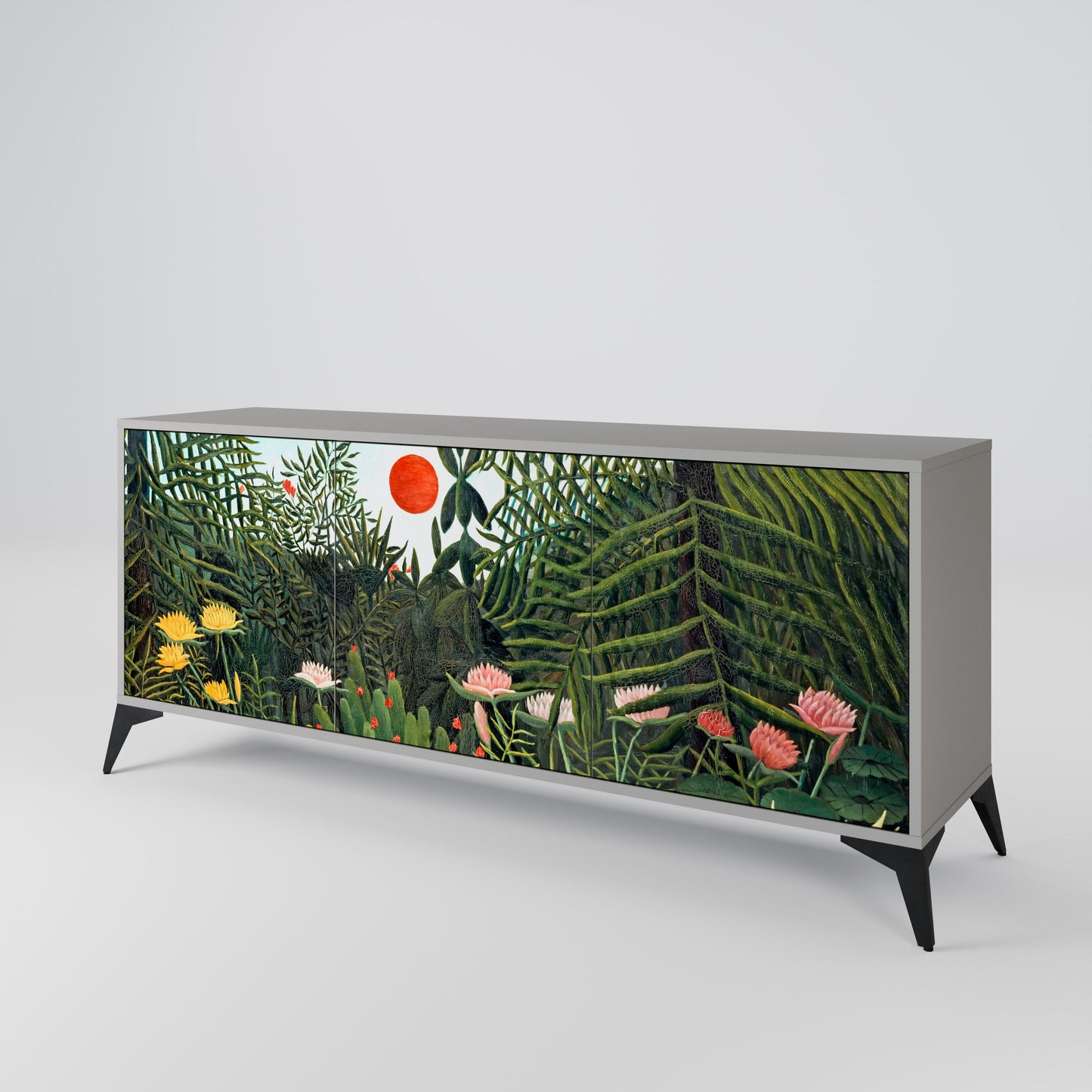 VIRGIN FOREST WITH SUNSET 3-Door Sideboard in Grey Finish