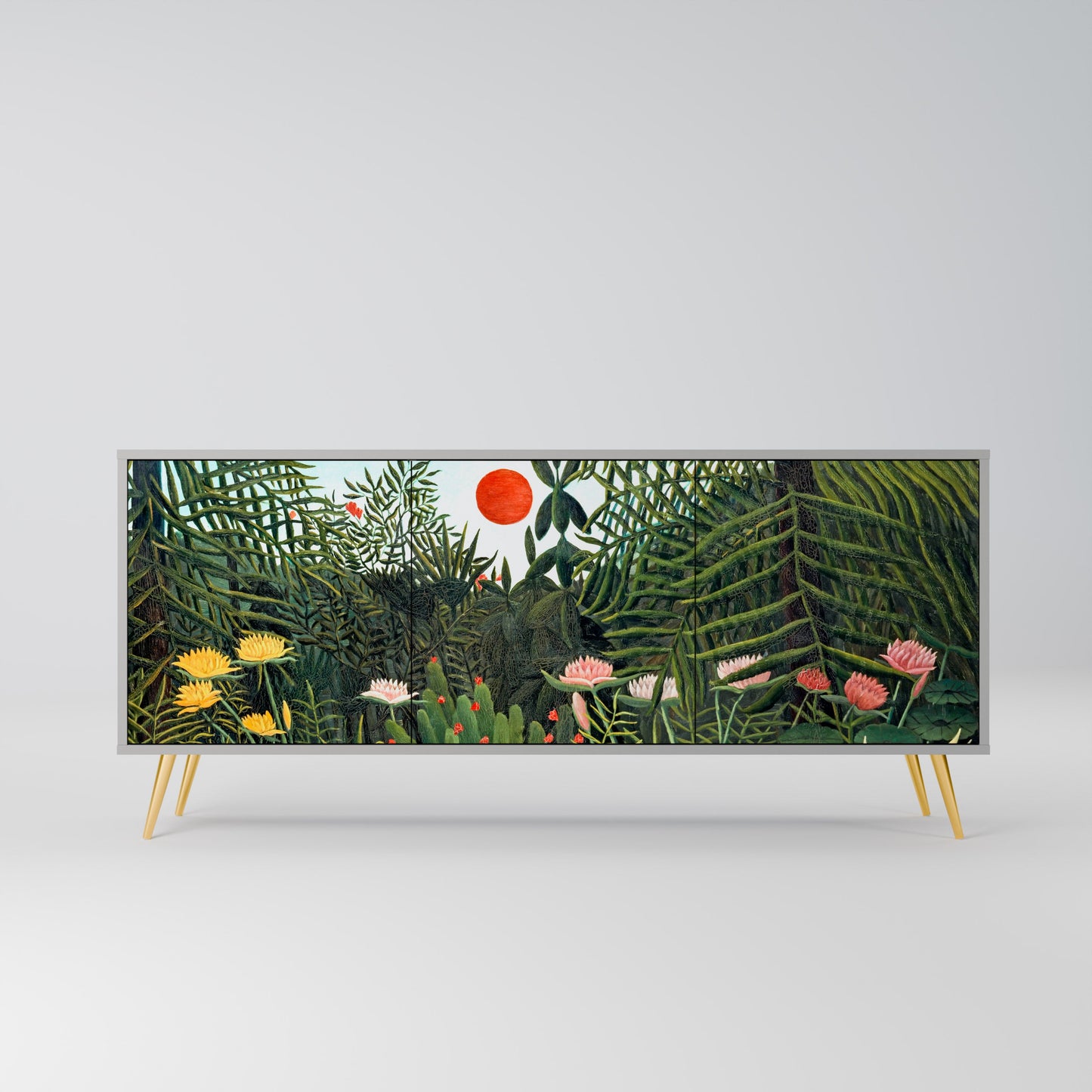 VIRGIN FOREST WITH SUNSET 3-Door Sideboard in Grey Finish