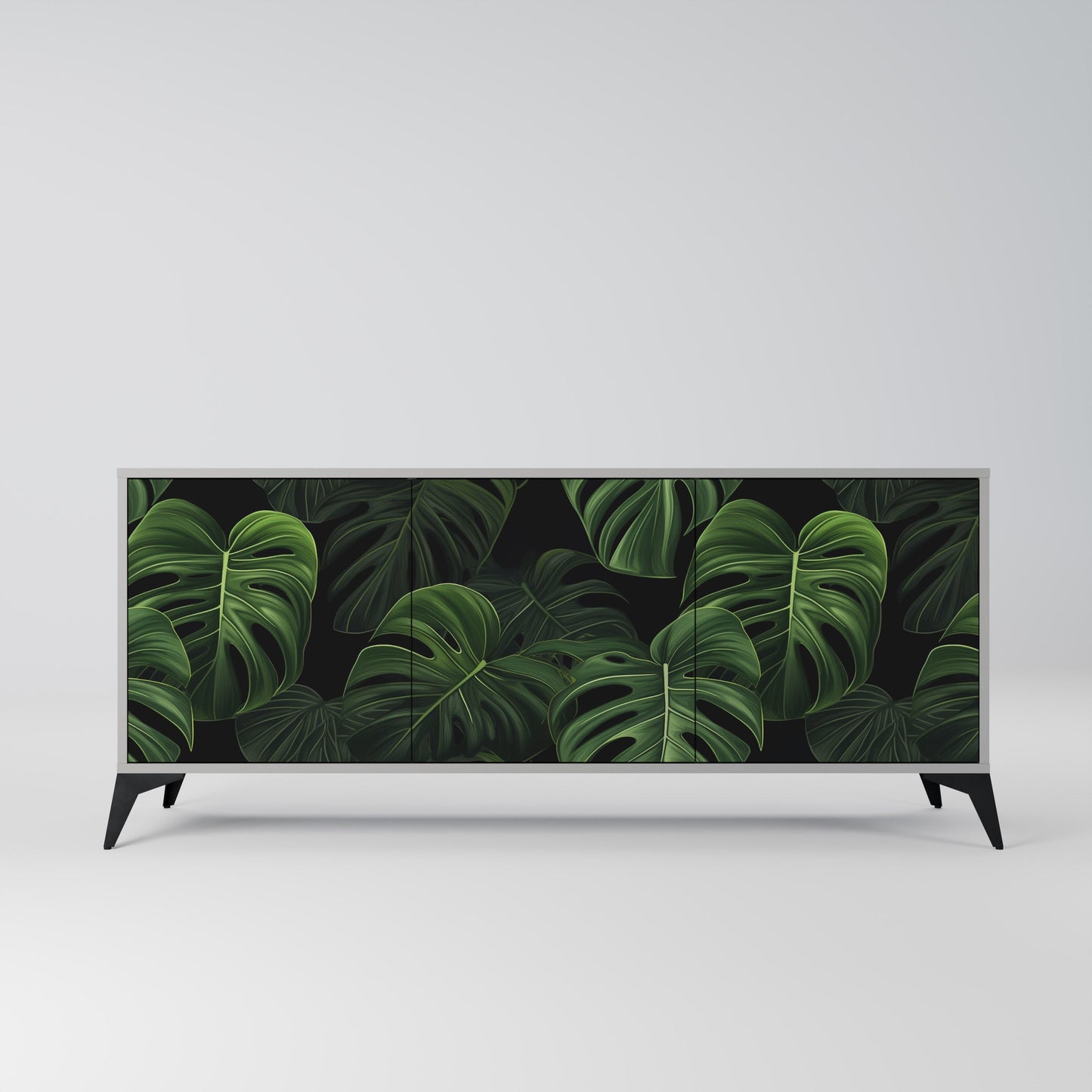 INFINITE MONSTERA 3-Door Sideboard in Grey Finish