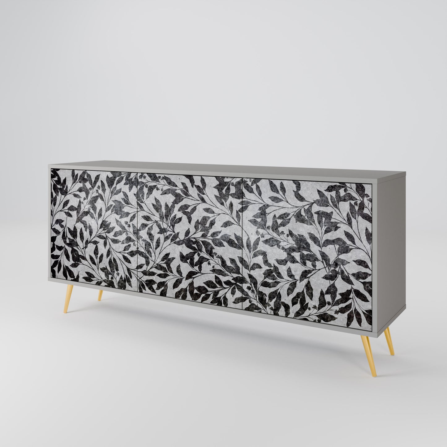 CHARCOAL SPROUT 3-Door Sideboard in Grey Finish