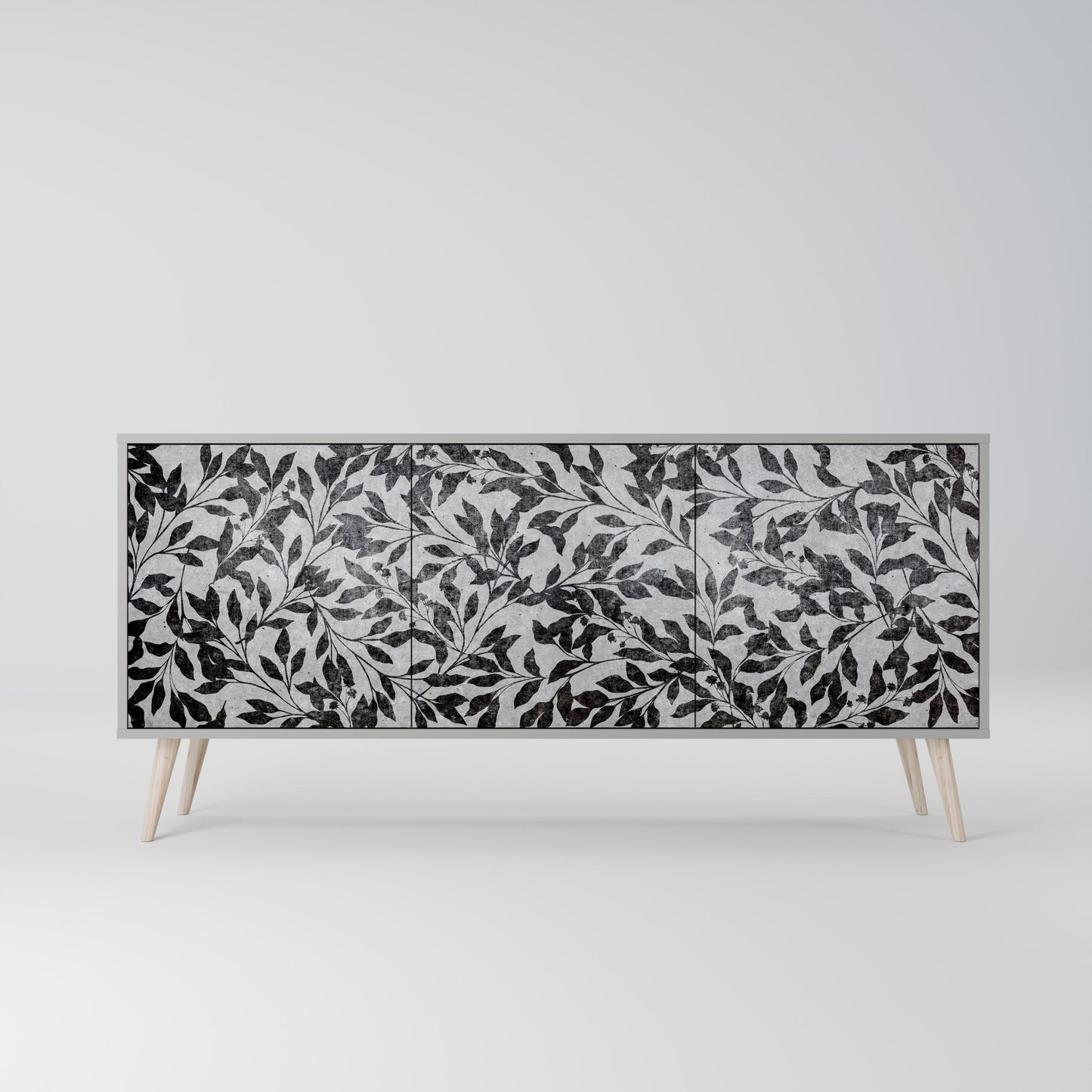 CHARCOAL SPROUT 3-Door Sideboard in Grey Finish