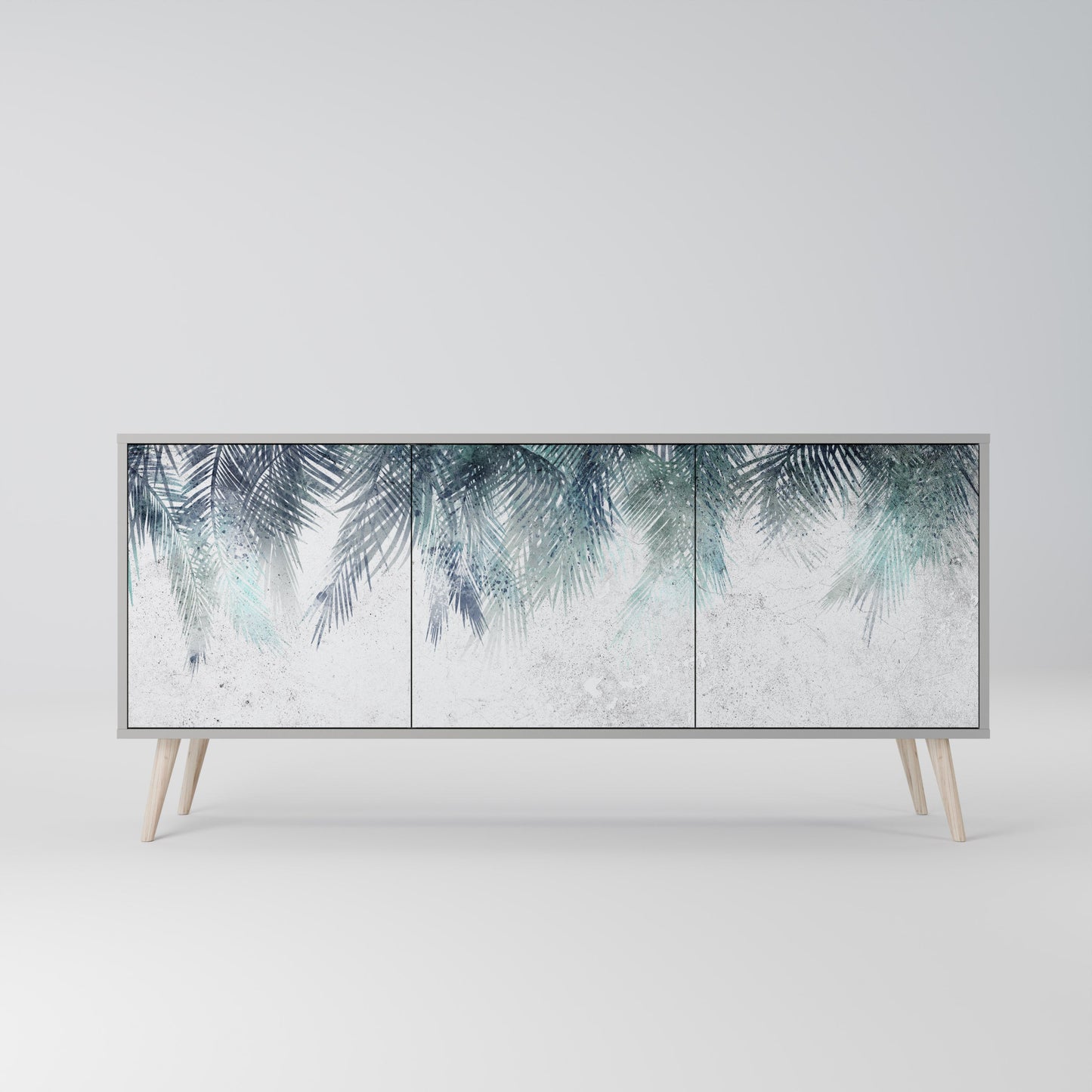 PALM VEIL 3-Door Sideboard in Grey Finish