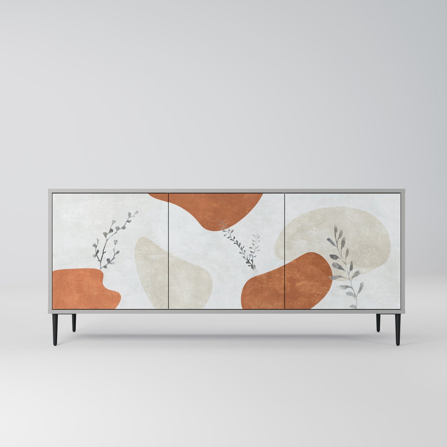 TRANQUIL TWIG 3-Door Sideboard in Grey Finish