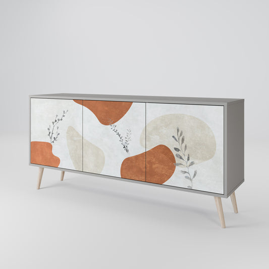 Credenza TRANQUIL TWIG a 3 ante in finitura grigia