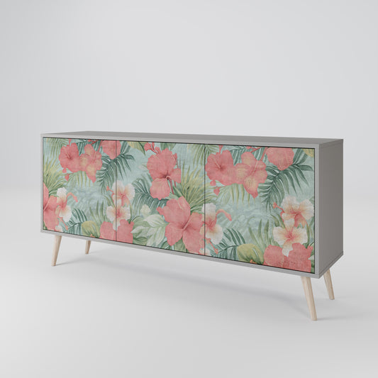 Credenza a 3 ante HAWAIIAN SPIRIT in finitura grigia