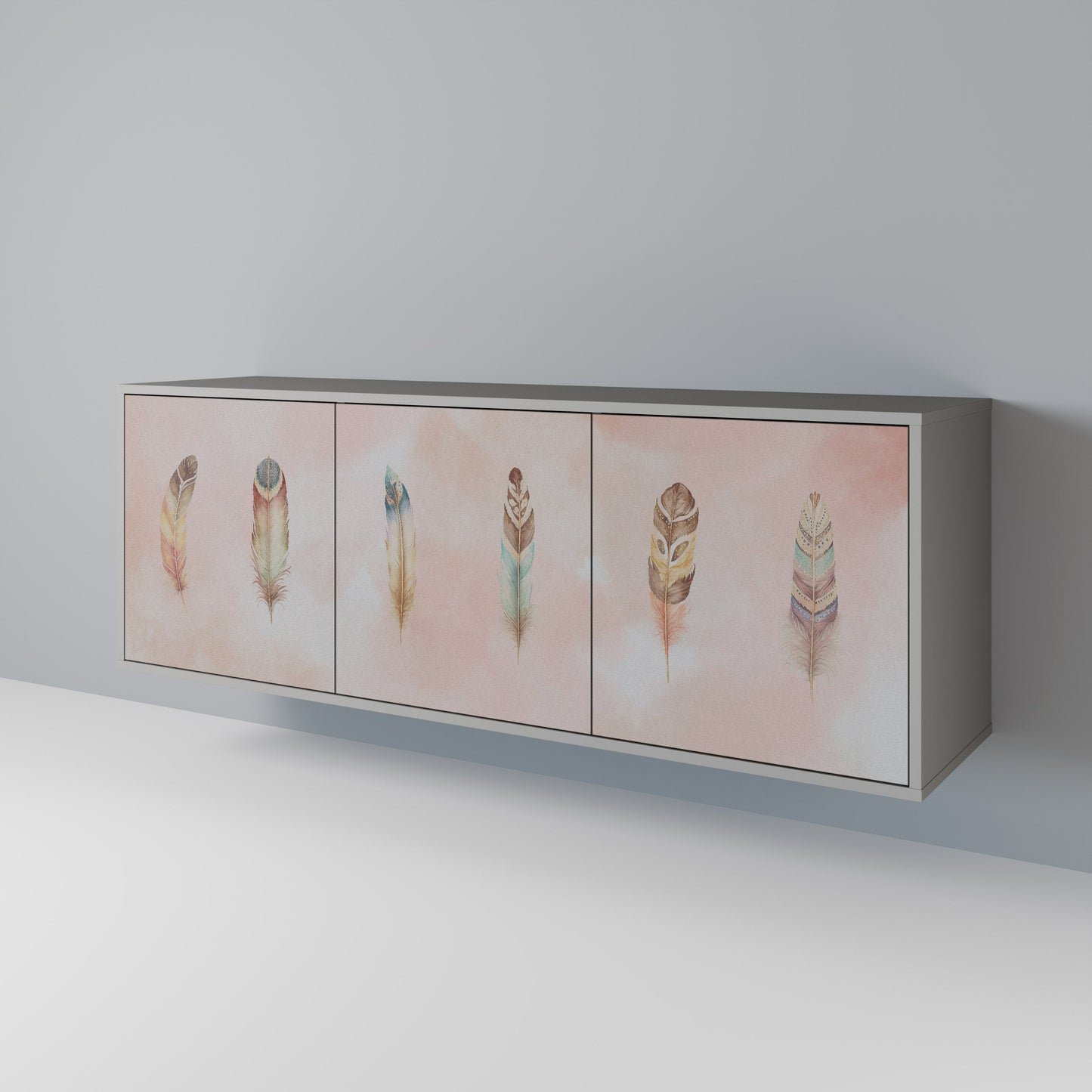 THE DELIQUESCE 3-Door Sideboard in Grey Finish