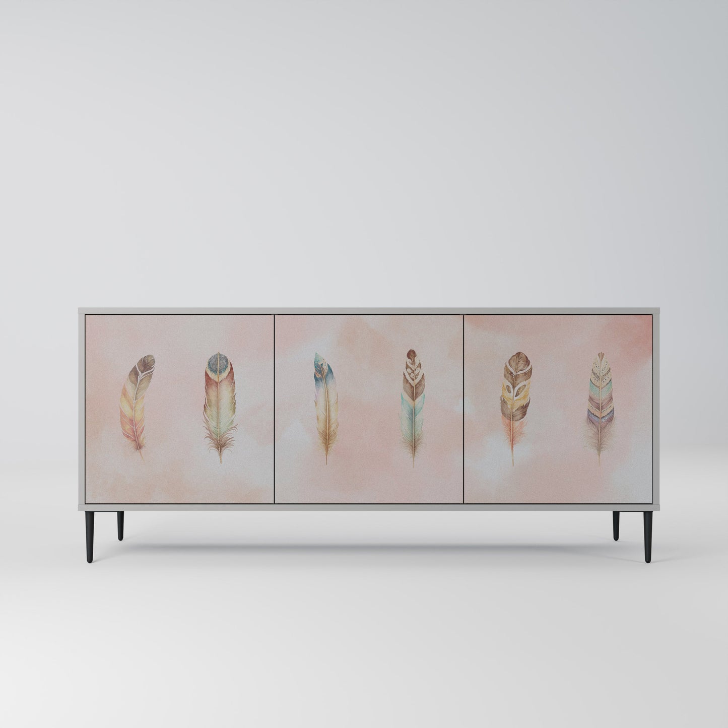 THE DELIQUESCE 3-Door Sideboard in Grey Finish