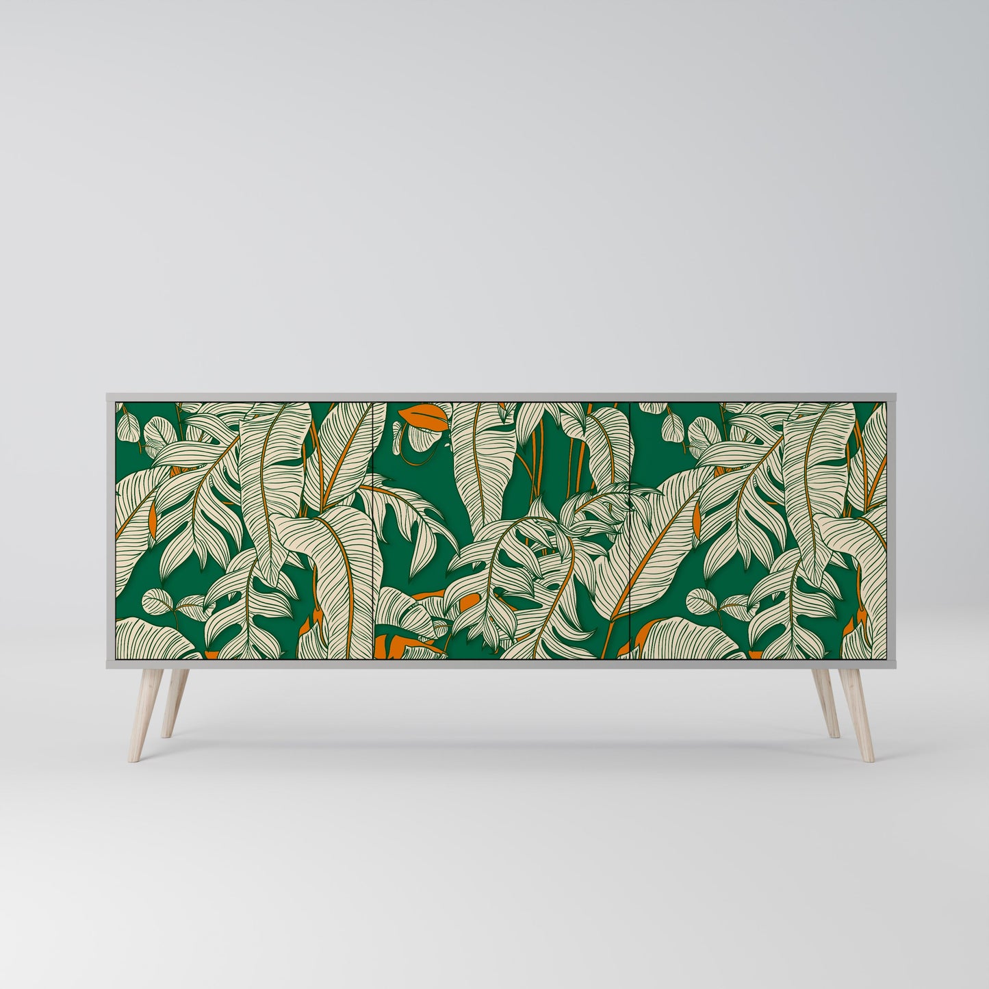 VERDANT PLEASURES 3-Door Sideboard in Grey Finish