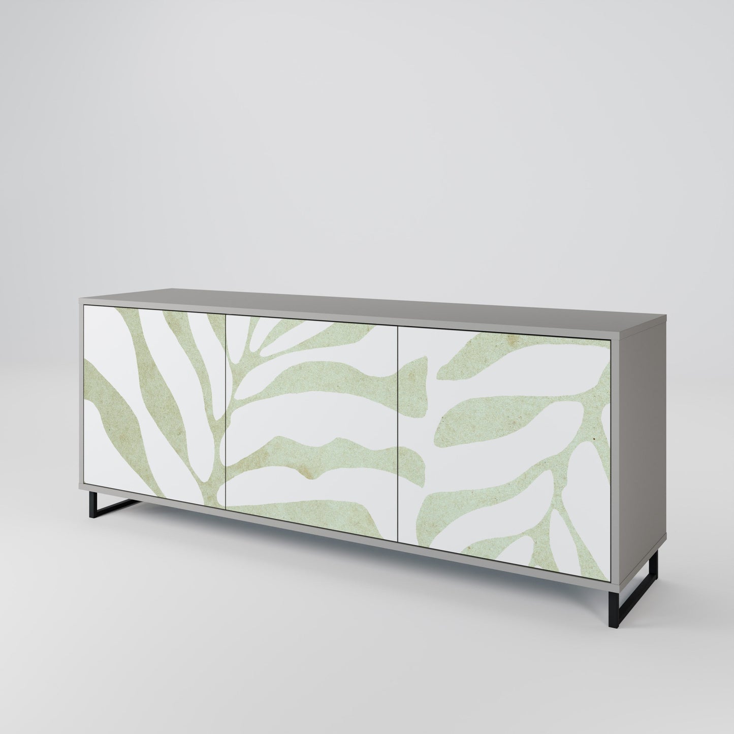Credenza BOTANICAL SPARK a 3 ante in finitura grigia
