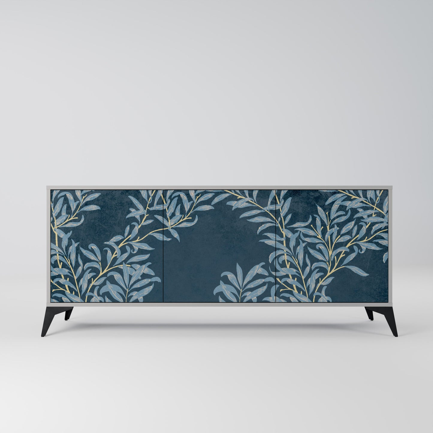 Credenza a 3 ante BLUE FOGLIE in finitura grigia
