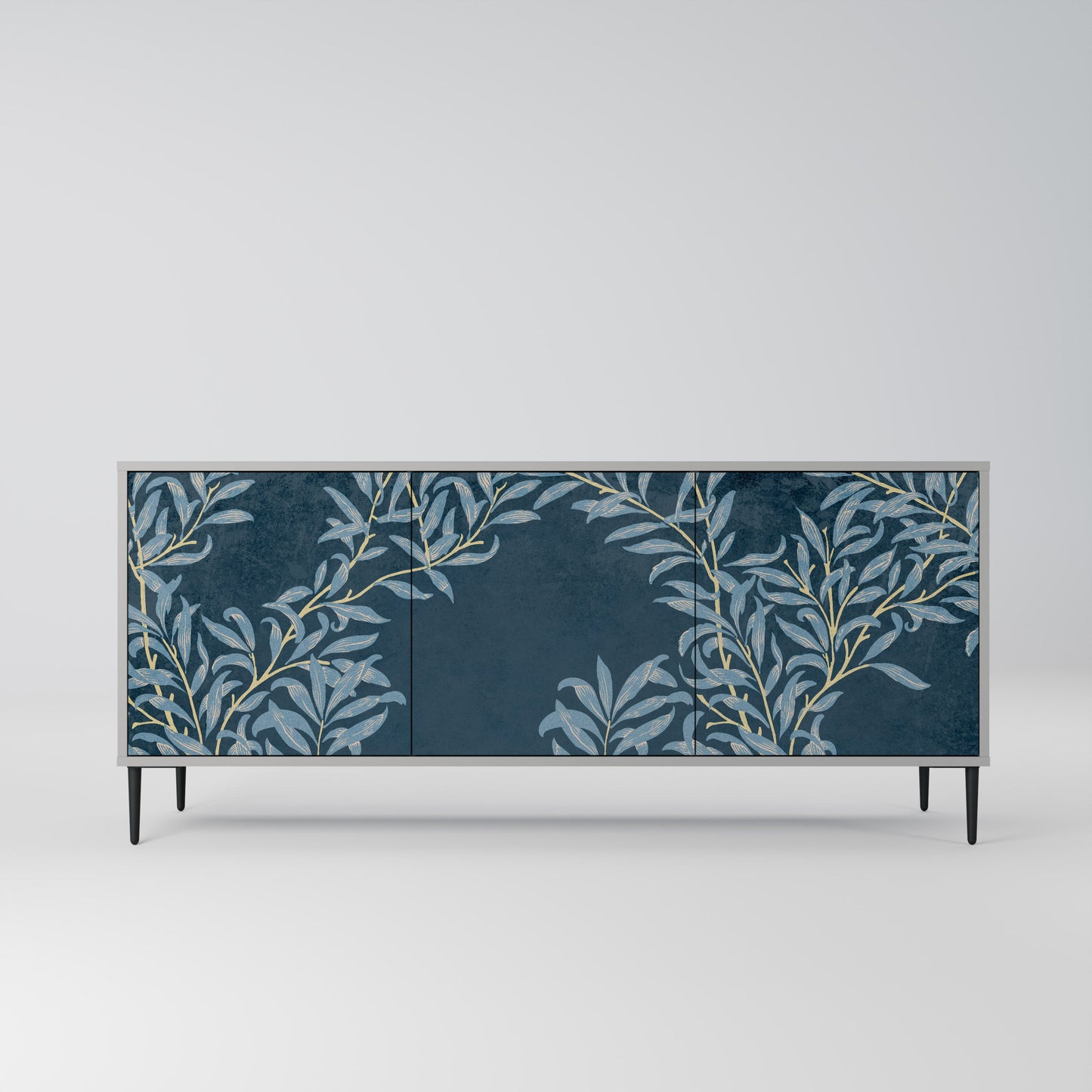 Credenza a 3 ante BLUE FOGLIE in finitura grigia