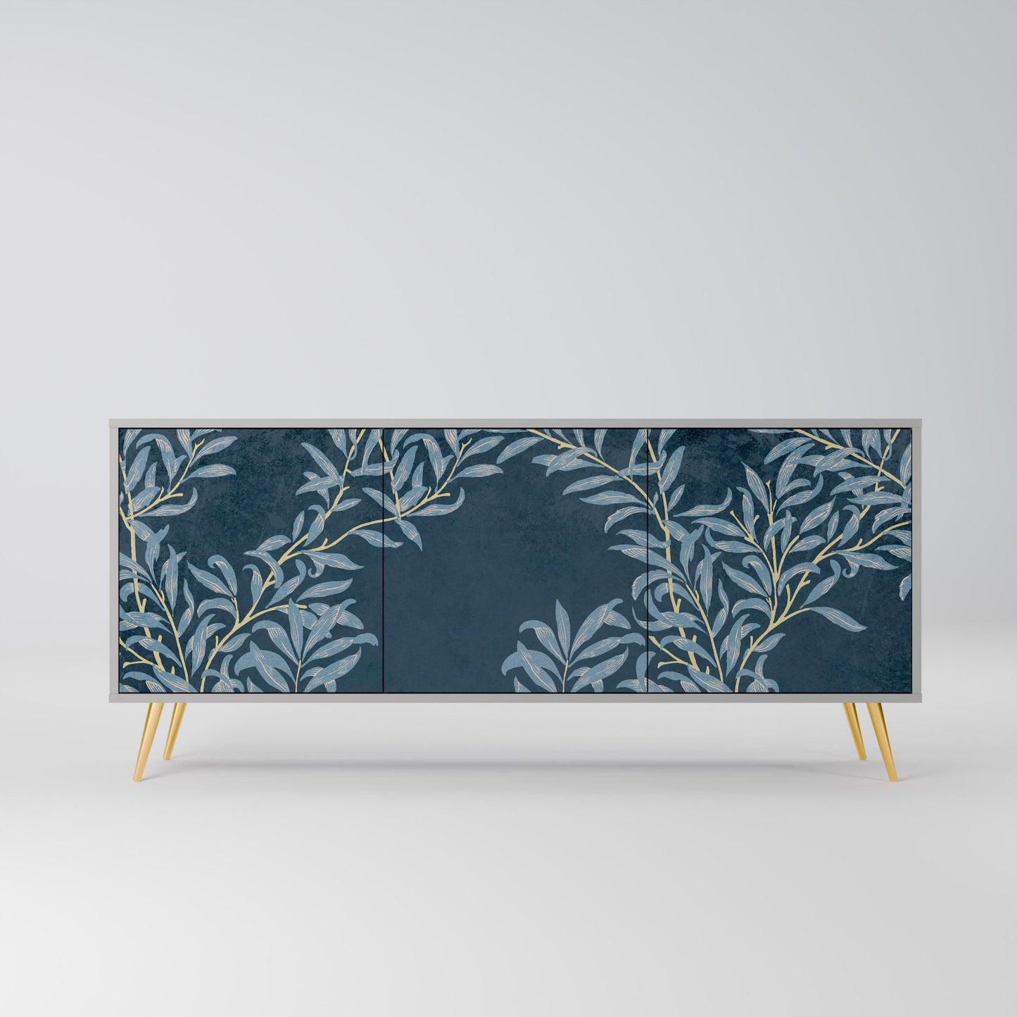 Credenza a 3 ante BLUE FOGLIE in finitura grigia