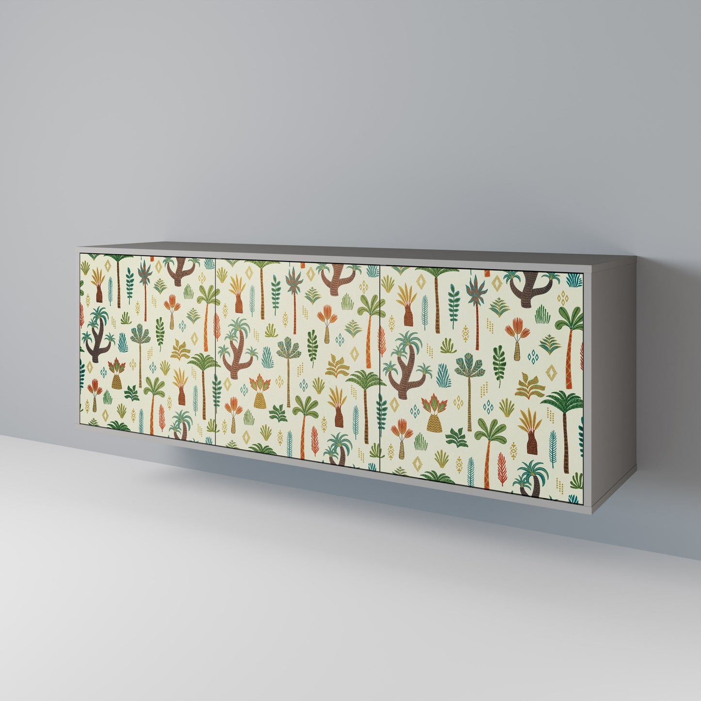 PALM SPRING 3-Door Sideboard in Grey Finish