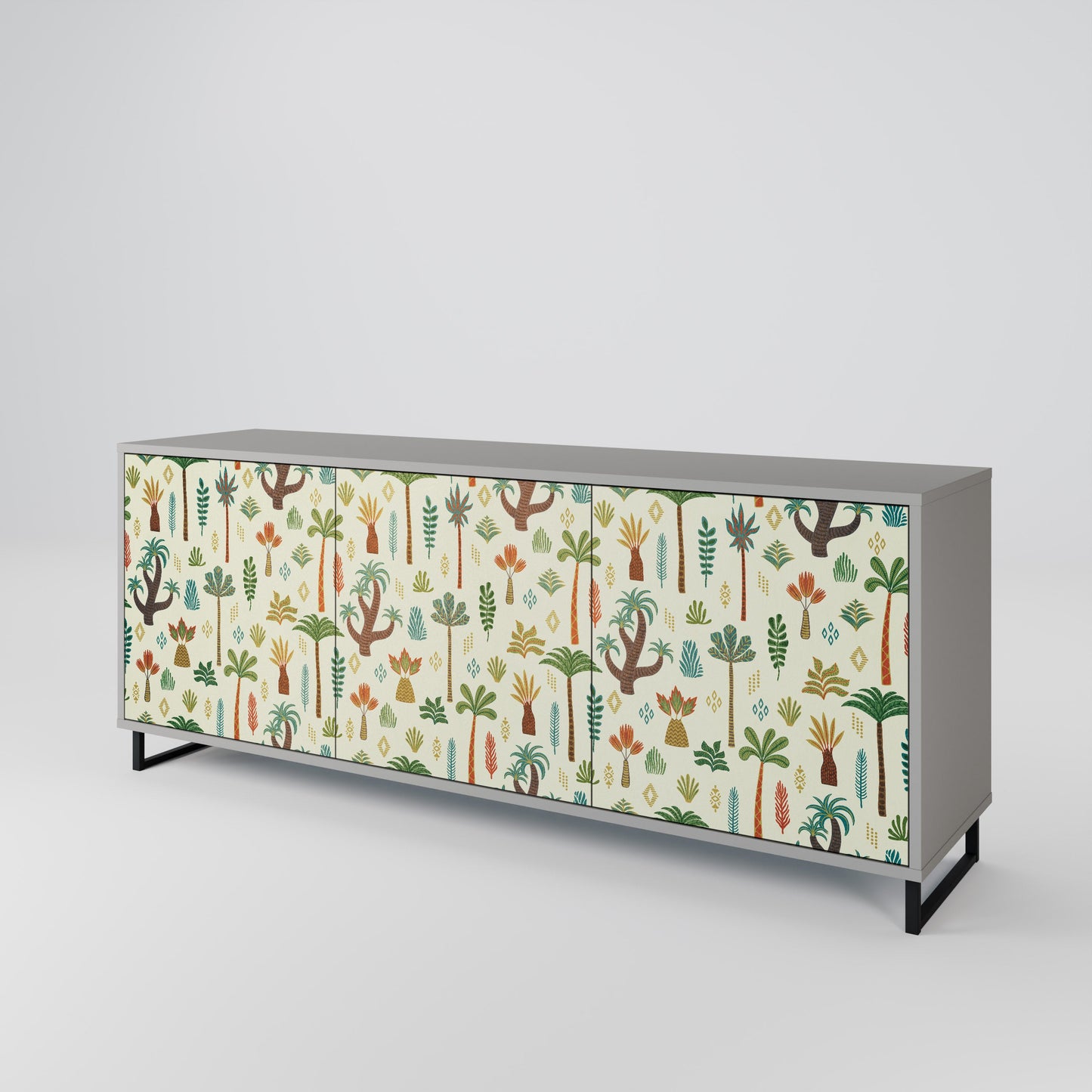 PALM SPRING 3-Door Sideboard in Grey Finish