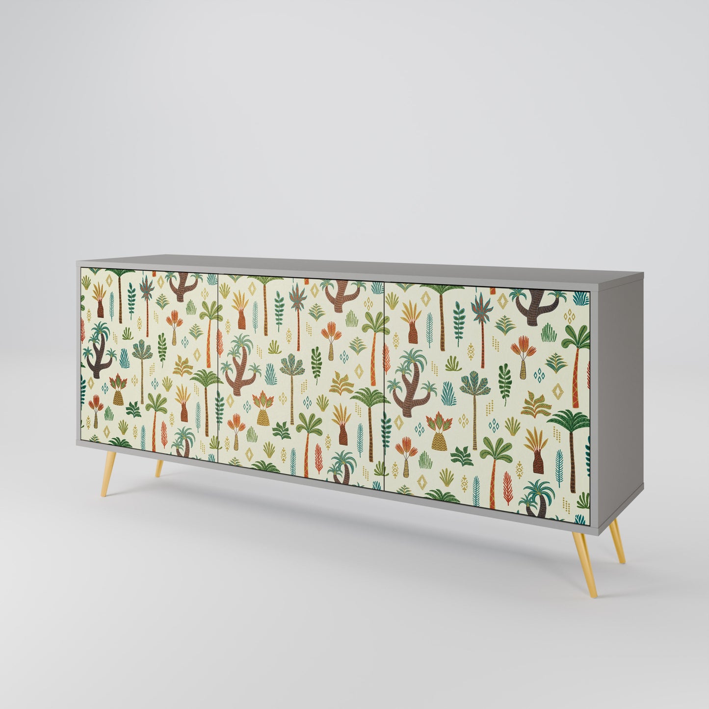 PALM SPRING 3-Door Sideboard in Grey Finish