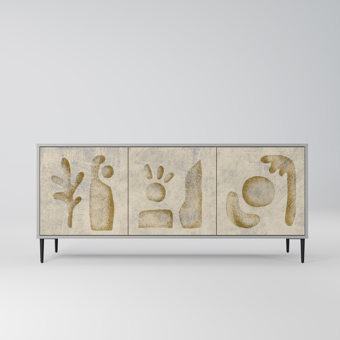 Credenza a 3 ante SAND SCULPTURES in finitura grigia