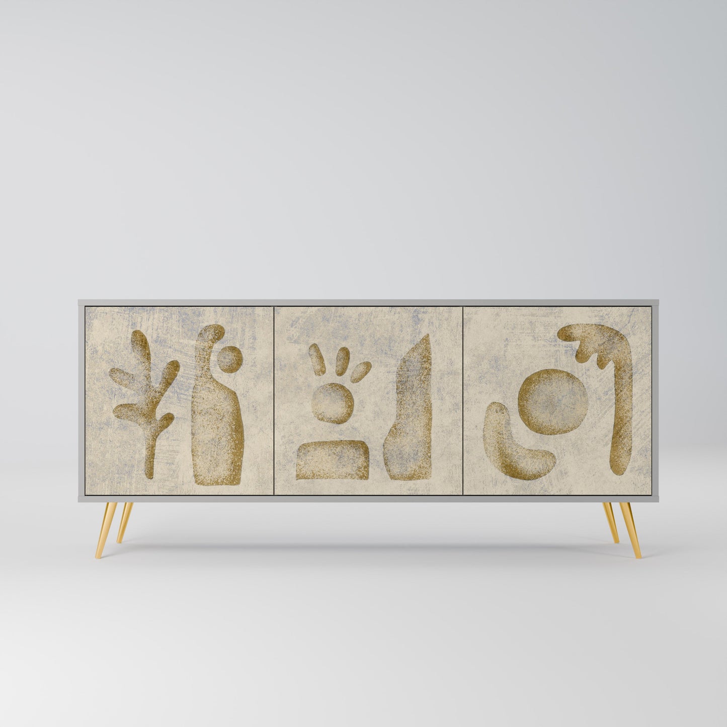 Credenza a 3 ante SAND SCULPTURES in finitura grigia