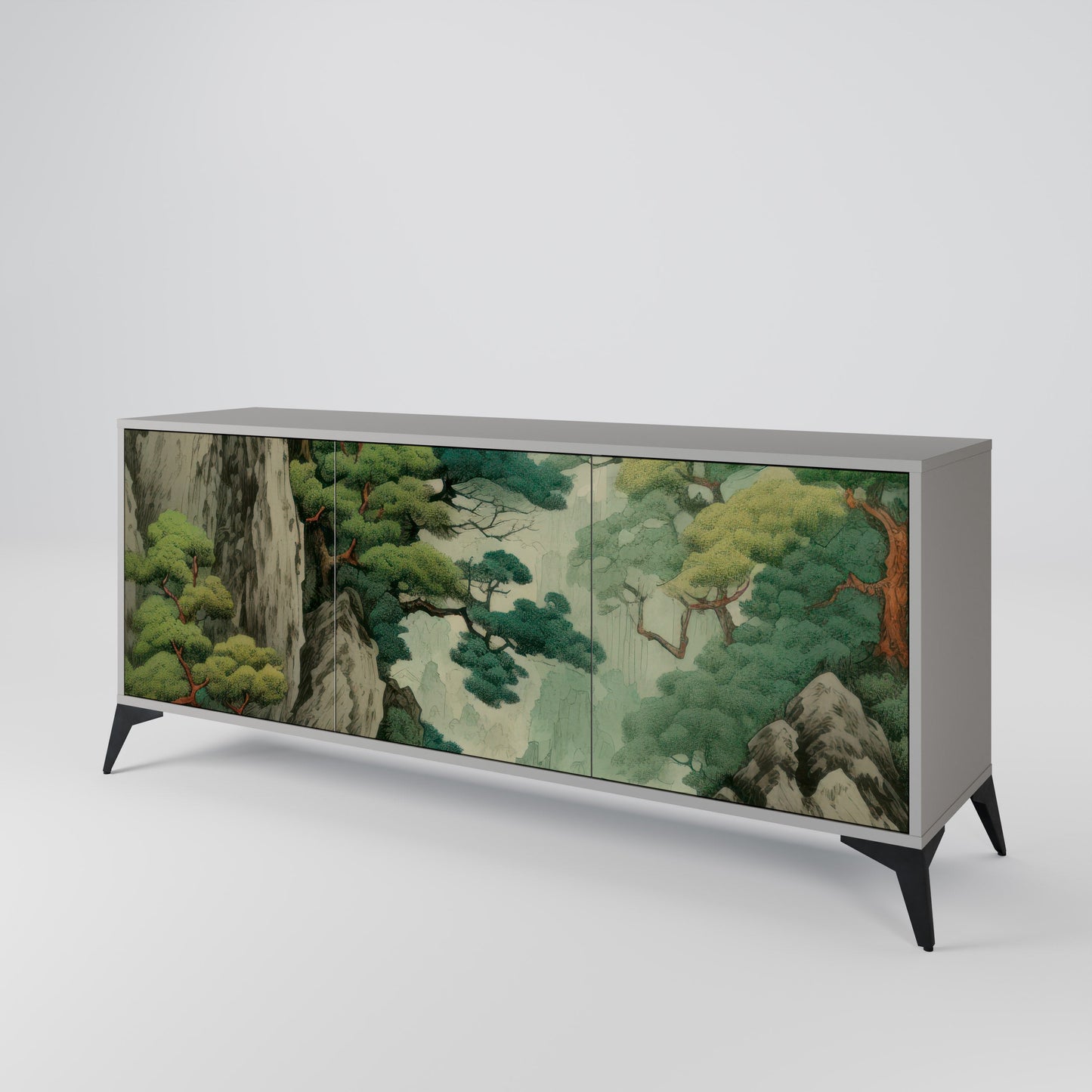 VERDURE ABYSS 3-Door Sideboard in Grey Finish