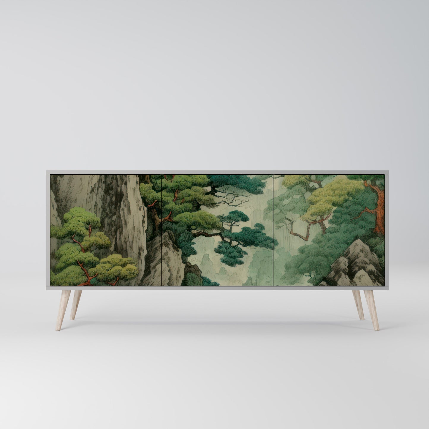 VERDURE ABYSS 3-Door Sideboard in Grey Finish