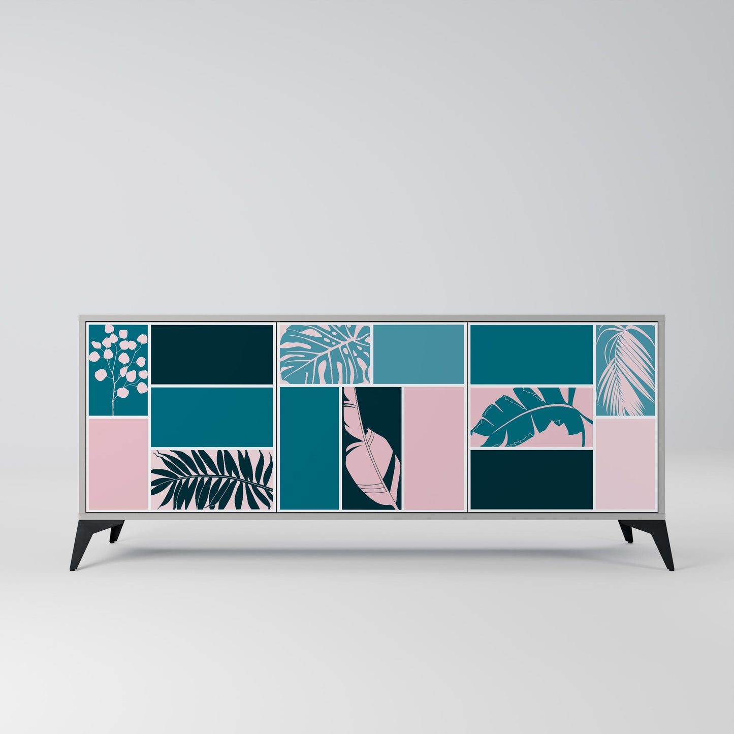 COMBINATION OF SHAPES 3-Door Sideboard in Grey Finish