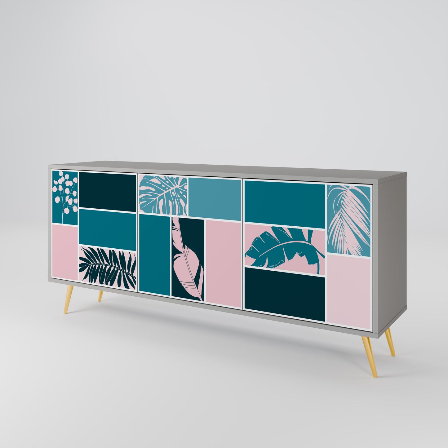 COMBINATION OF SHAPES 3-Door Sideboard in Grey Finish
