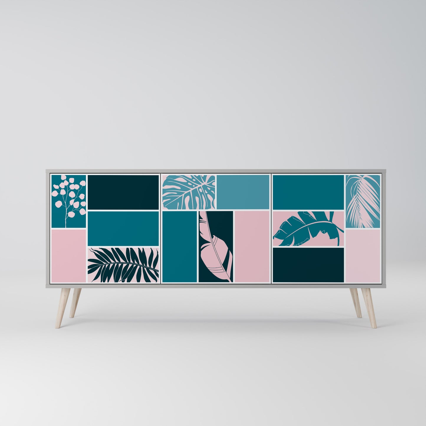 COMBINATION OF SHAPES 3-Door Sideboard in Grey Finish