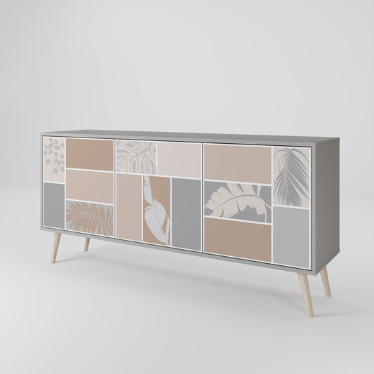Credenza TROPICAL SHAPES a 3 ante in finitura grigia