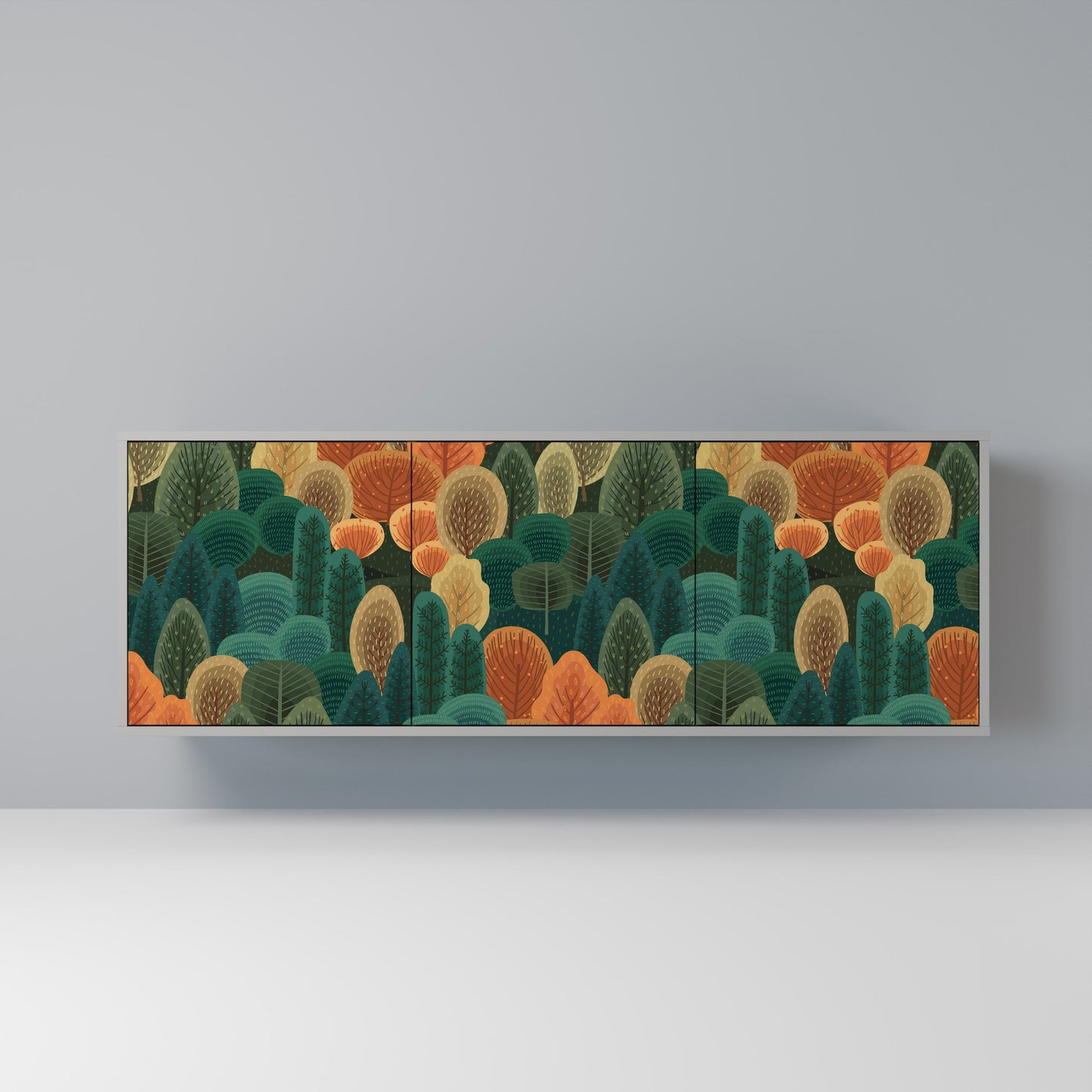 Credenza a 3 ante AUTUMN KALEIDOSCOPE in finitura grigia