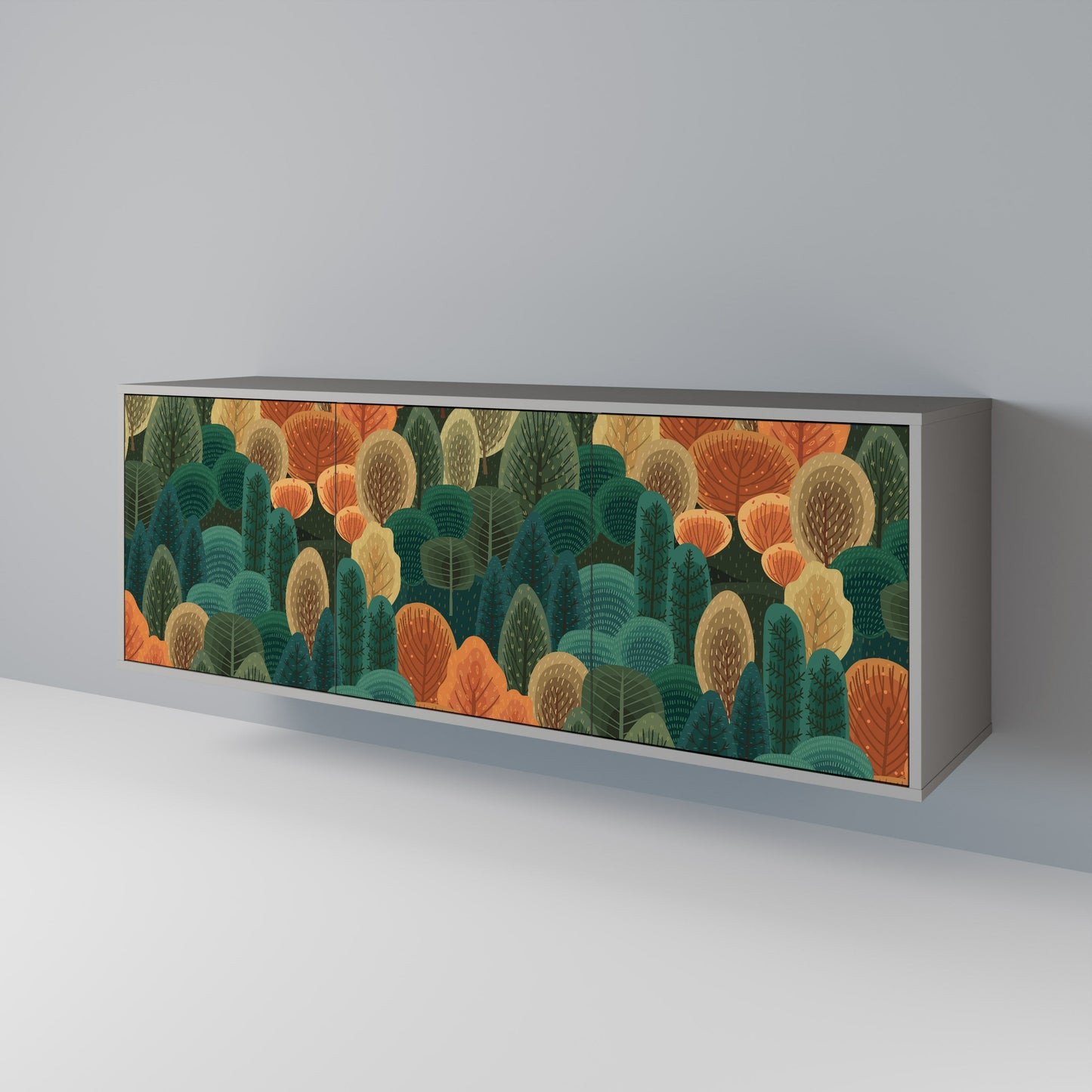 Credenza a 3 ante AUTUMN KALEIDOSCOPE in finitura grigia