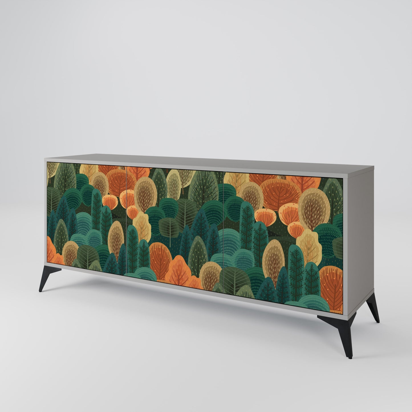 Credenza a 3 ante AUTUMN KALEIDOSCOPE in finitura grigia